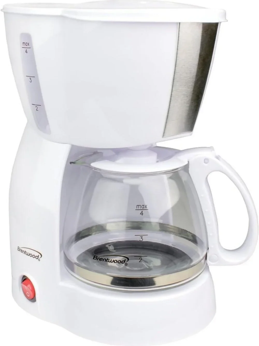 Compact 4-Cup Coffee Maker in White - Perfect for Home or Office Brewing